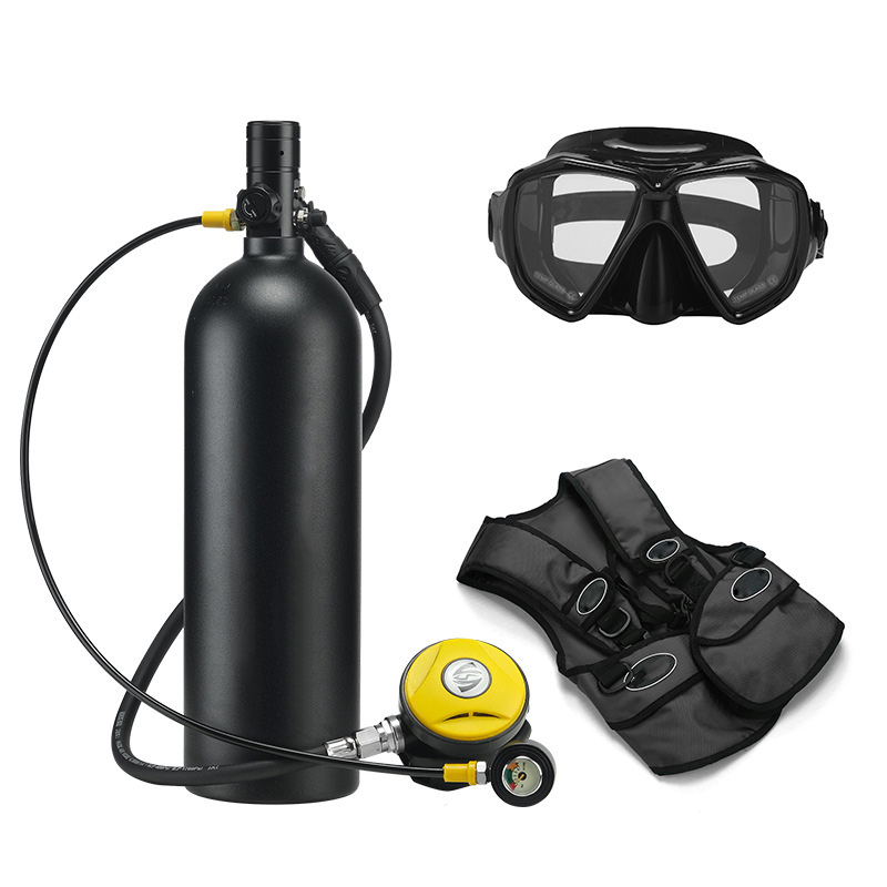 Underwater Flashlight - Tauchflaschen-Set, tragbar, 2 l, Mini-Tauchflaschenpumpe für